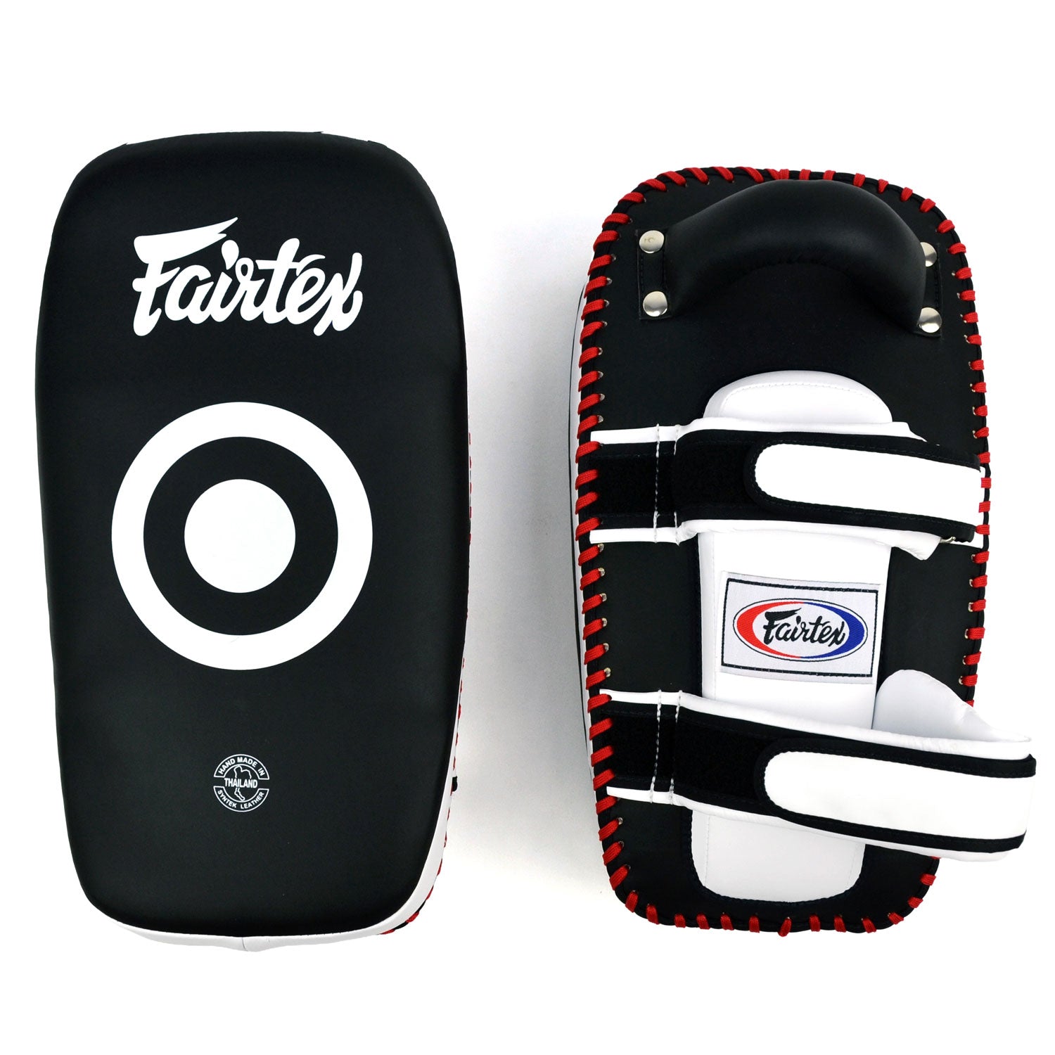 Fairtex KPLC5 Microfibre Thai Kick Pads - Black-White